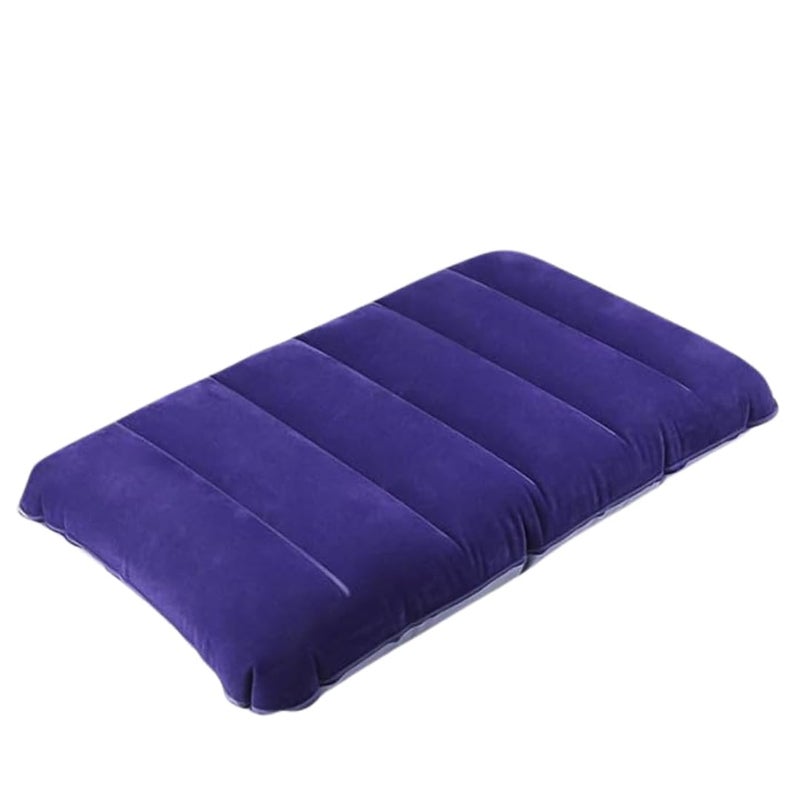 REMANG REMANG Velvet Soft Air Inflatable Navy Blue Travel Pillow for Family Neck Pillow for Travel Soft Comfort Camping Sleeping Tourist Pillow Ultralight Portable Set of 1  - Image 1