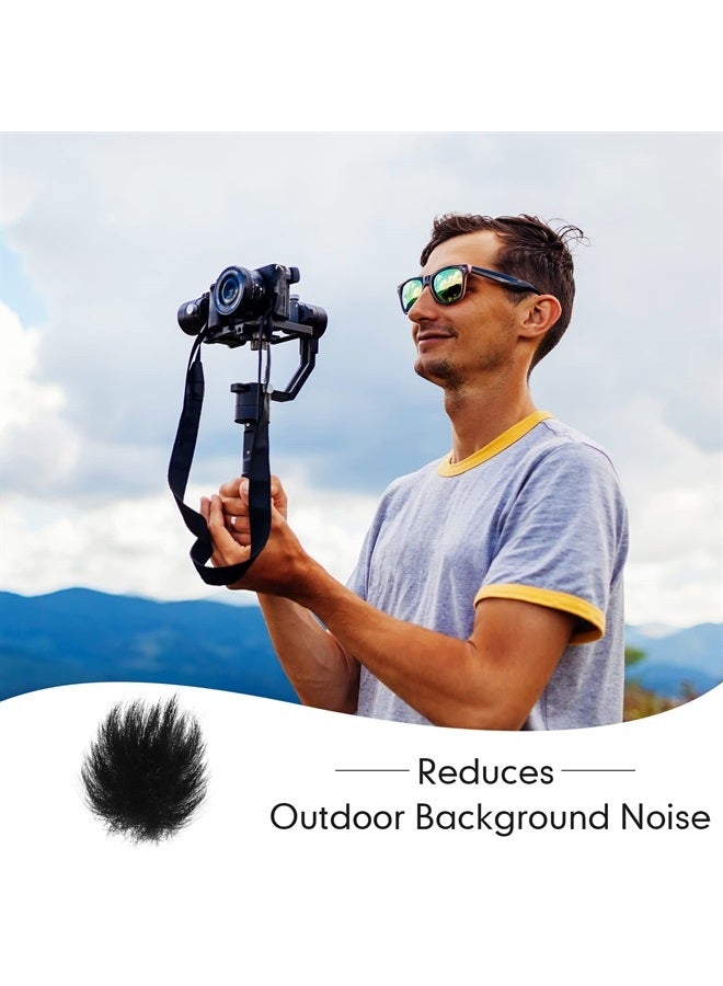 Nezyo 10 Pcs Camera Mic Windscreen Wind Muff Built in Microphone Camera Mic Muff Compatible with DSLRs Mic Outdoor Windshield and 20 Pcs Camera Wind Muff Sticker, Black, 0.24 x 0.24 Inch - Image 1