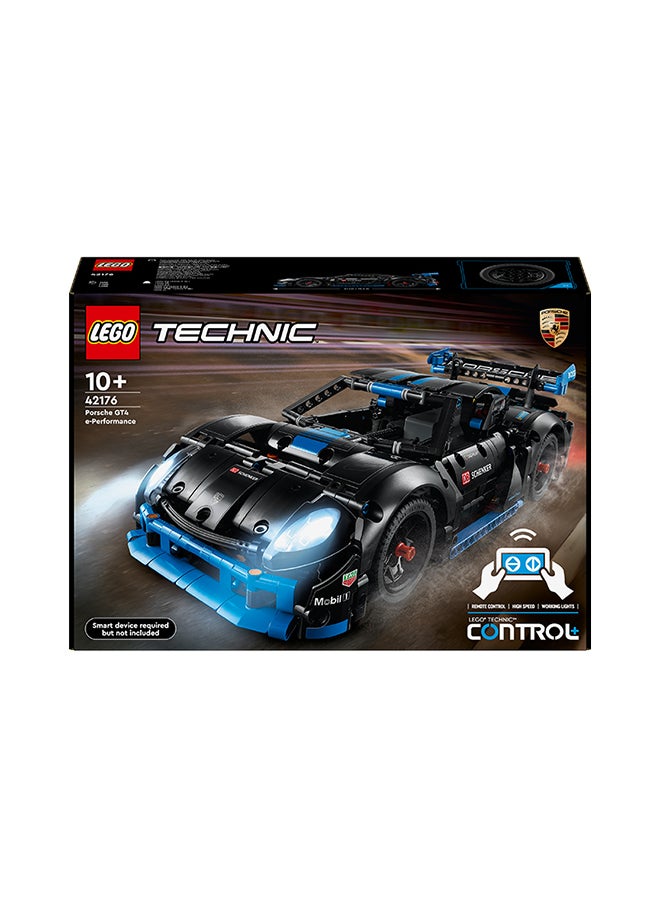 LEGO - لعبة سيارة السباق تكنيك بورش جي تي 4 إي-بيرفورمانس، تحكم عن بعد، نموذج تفاعلي هدية للأطفال الذين يحبون المركبات الفاخرة 42176 (834 قطعة) - Image 1