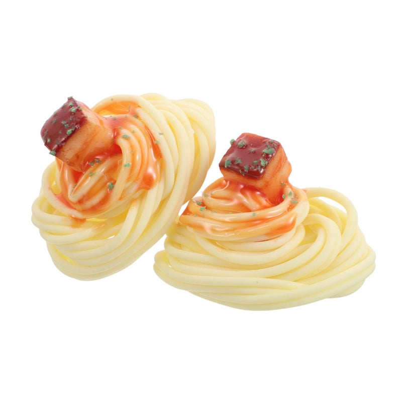Realistic Faux Spaghetti Food Display Prop 2Pcs Lightweight Kitchen Decor - Image 2