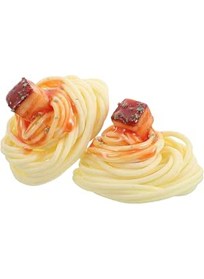 Realistic Faux Spaghetti Food Display Prop 2Pcs Lightweight Kitchen Decor - Image 1