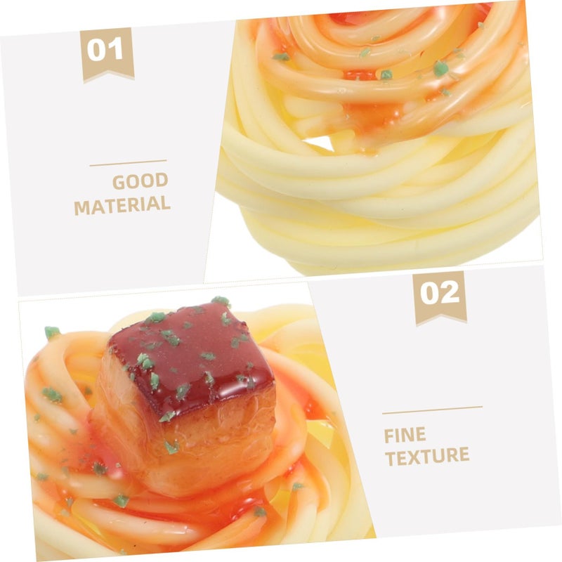 Realistic Faux Spaghetti Food Display Prop 2Pcs Lightweight Kitchen Decor - Image 4