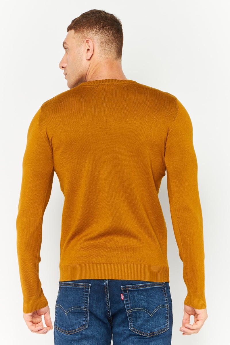 Sorbino Men Crew Neck Long Sleeves Heather Sweatshirt, Brown - Image 2