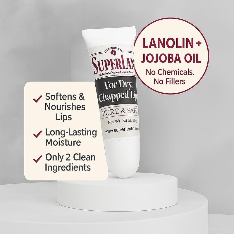 Superlan Organic Lanolin Lip Balm - Natural Moisturizer for Dry, Cracked Lips with Jojoba Oil - Image 5