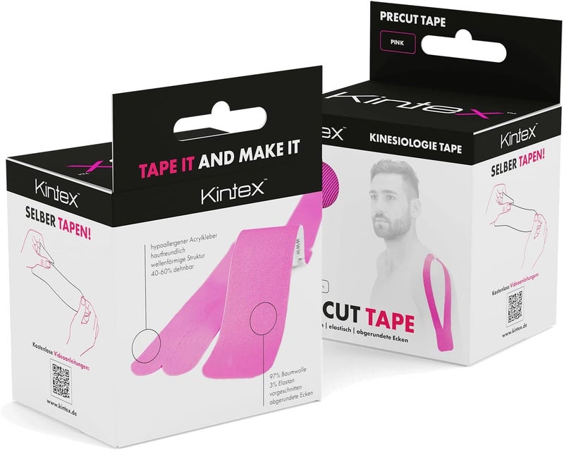 Kintex PreCut Kinesiology Sports Tape - Pink - Image 2