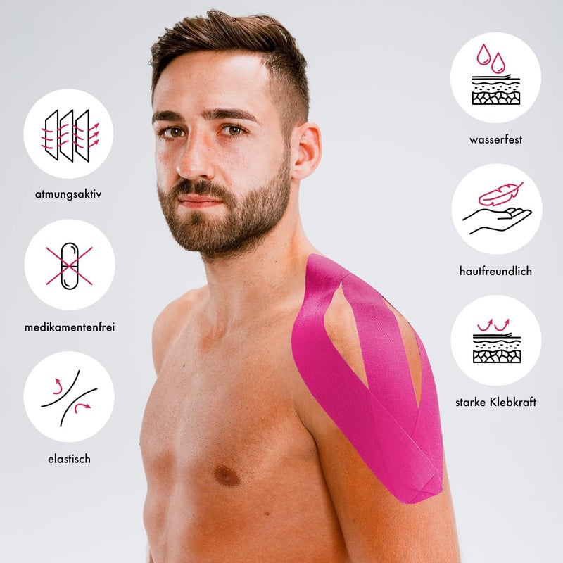 Kintex PreCut Kinesiology Sports Tape - Pink - Image 4