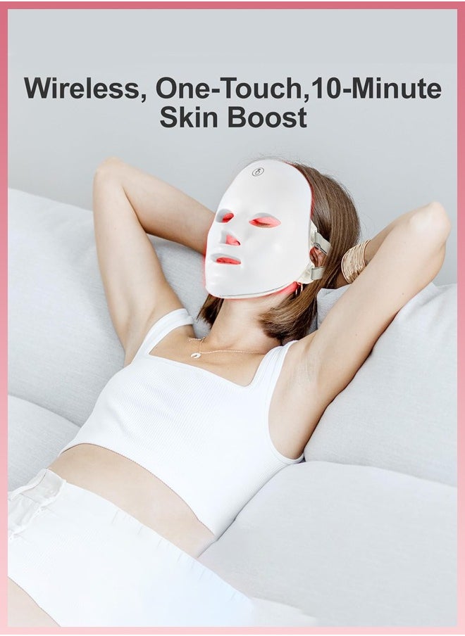 BTFMEI 7 Colour Light Therapy Anti-Aging and Acne Treatment Mask, Wireless 108 LED Light Therapy Mask, Touch Control Rejuvenation Device  - Image 4