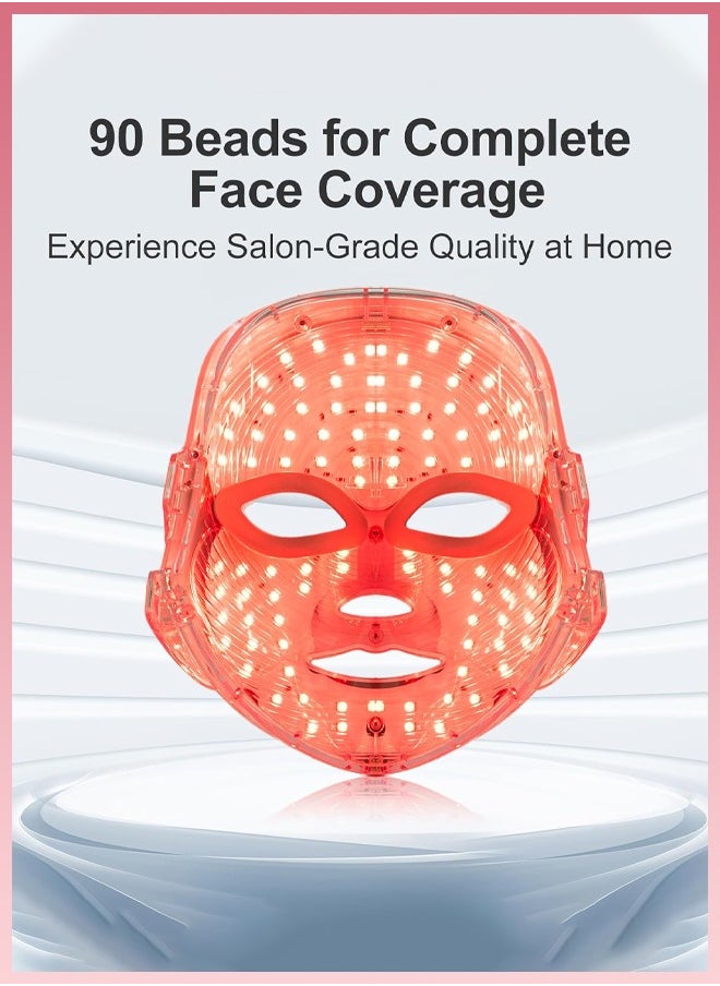 BTFMEI 7 Colour Light Therapy Anti-Aging and Acne Treatment Mask, Wireless 108 LED Light Therapy Mask, Touch Control Rejuvenation Device  - Image 2