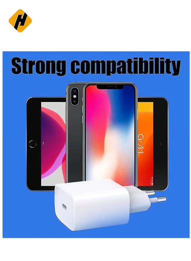 HuHa - For Iphone 20w Charger Apple 11/12/13 Usb-c To Lightning Power Adapter 1m Data Cable Eu Plug - Image 1