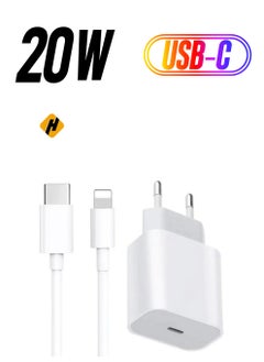 For Iphone 20w Charger Apple 11/12/13 Usb-c To Lightning Power Adapter 1m Data Cable Eu Plug