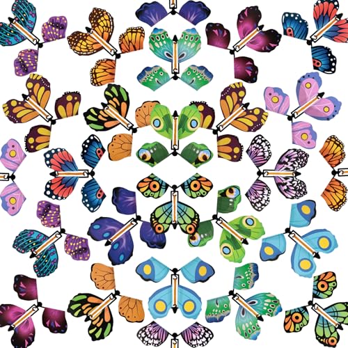 MCPINKY 26PCS Magic Flying Butterfly Toys Wind Up Butterfly Toy Fairy Flying Toy Flying Butterfly Cards in The Book Surprise Explosion Box Gift Wrapping for Birthday Party Wedding Anniversary - Image 1