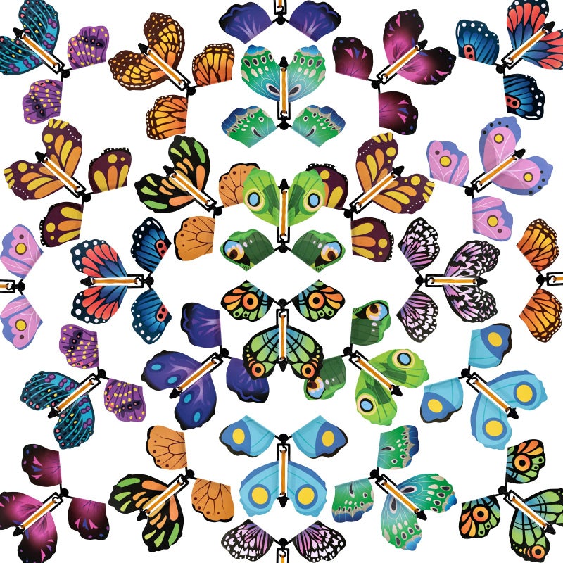 MCPINKY 26PCS Magic Flying Butterfly Toys Wind Up Butterfly Toy Fairy Flying Toy Flying Butterfly Cards in The Book Surprise Explosion Box Gift Wrapping for Birthday Party Wedding Anniversary - Image 3