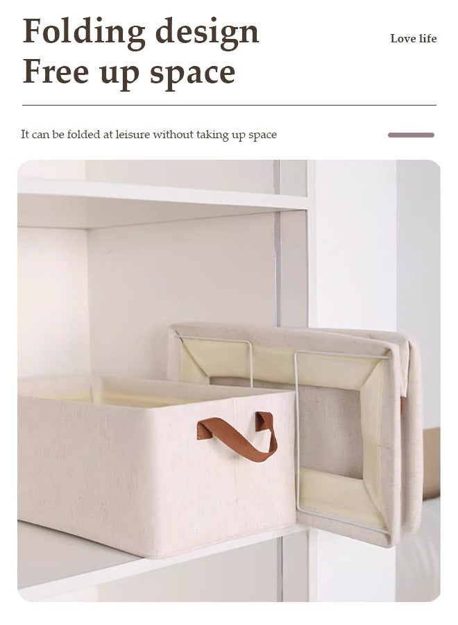 DUNISO 4 Pcs Wardrobe Clothes Organizer,Closet Organizers and Storage with Handle，Foldable Storage Closet Baskets，Moisture and Mold Prevention，Sturdy and Durable，for Organizing Clothing Jeans Toys Book Shelves Closet Wardrobe，47 * 28 * 20cm - Image 5