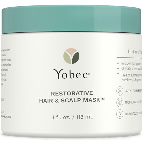 Yobee Restorative Scalp Mask Dry Scalp Treatment Hair Mask Probiotic Extracts Organic Honey Turmeric Vitamin B12 Natural Dry Itchy Sensitive Scalp and Dandruff Relief for Adults 4 fl oz - Image 1