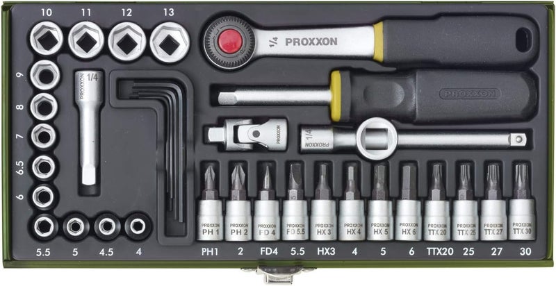 Proxxon (23080 36 Piece Socket Set with 1/4 inch Square Drive - Image 2