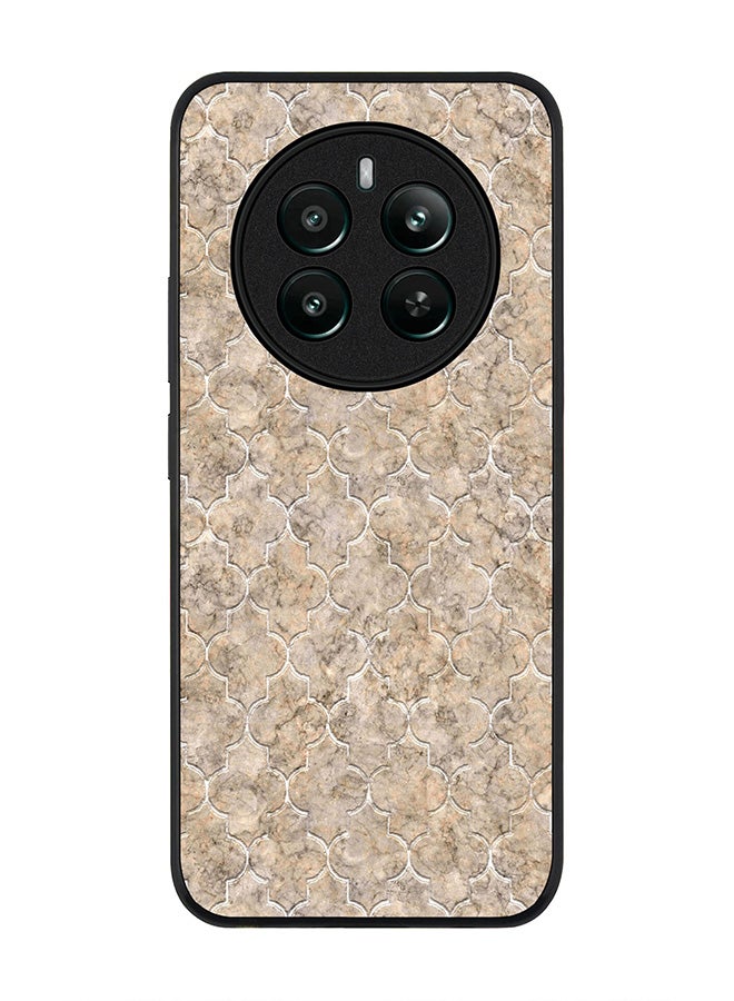 Stylizedd Rugged Black edge case for Realme 12 Plus 5G / Realme 12 4G, Slim fit Soft Case Flexible Anti Drop TPU Gel Thin Cover -  Arabesque Tiles - Image 1