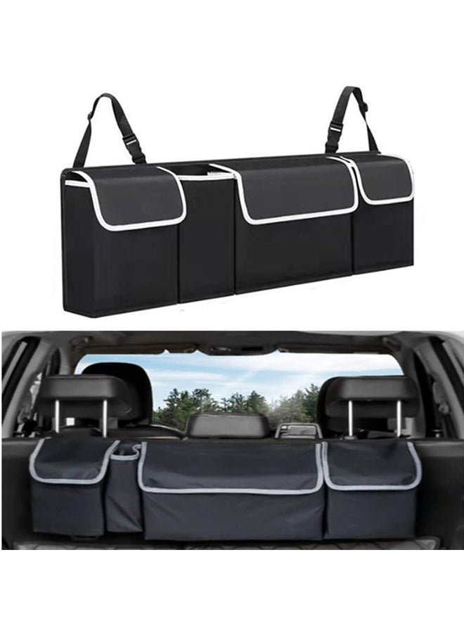 Hihonor Car Trunk Organizer Bag,Rear Seat Hanging Organizer Bag,Foldable Design,Large Capacity Storage for SUV/Trucks  - Image 1