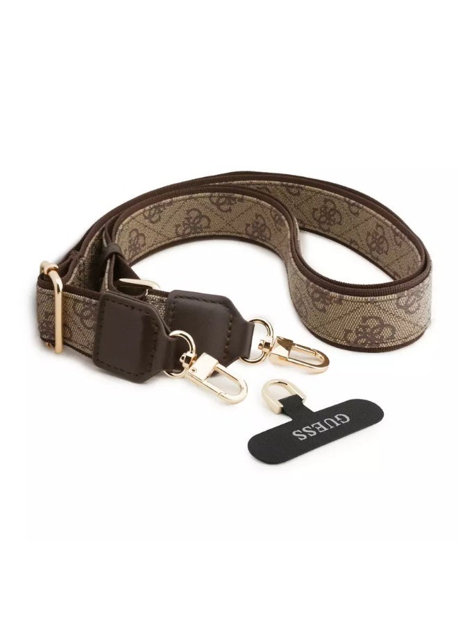 GUESS iPhone 17 Pro Max MagSafe Case 4G Pattern PU Leather With Lanyard & Triangle Logo / Lightweight Design / Ultra Slim / Easy Installation / Back Cover - Brown - Image 5