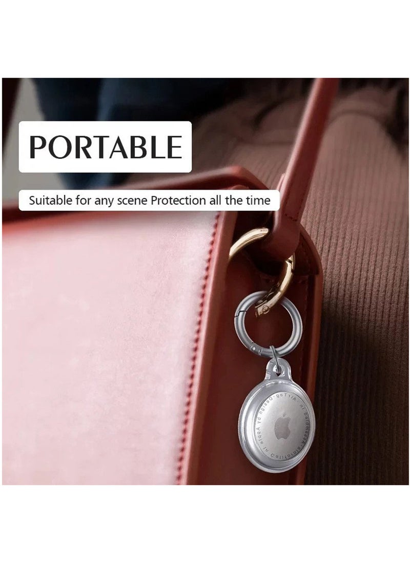BSNL - BSNL Transparent TPU Case for Airtag Protection Case Locator Silicone Protector Anti-lost Device Keychain Shell For Apple Airtags Transparent Purple - Image 1