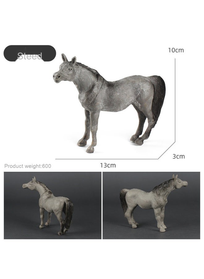 NIBEMINENT Cross-Border Realistic Horse Toy Model for Kids - Static Mongolian Horse Set