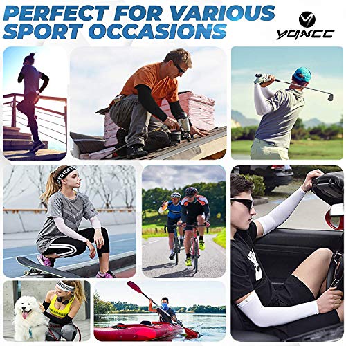 YQXCC 8 Pairs Arm Sleeves, Cooling UV Sun Protection Sports Compression Sleeves for Men Women, Golf Basketball Arm Sleeves - Image 2