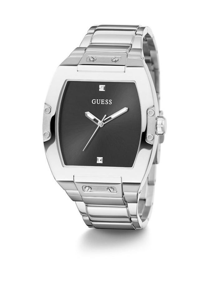 GUESS ساعة جيس للرجال بهيكل فضي اللون وسوار من الستانلس ستيل GW0387G1  - Image 2