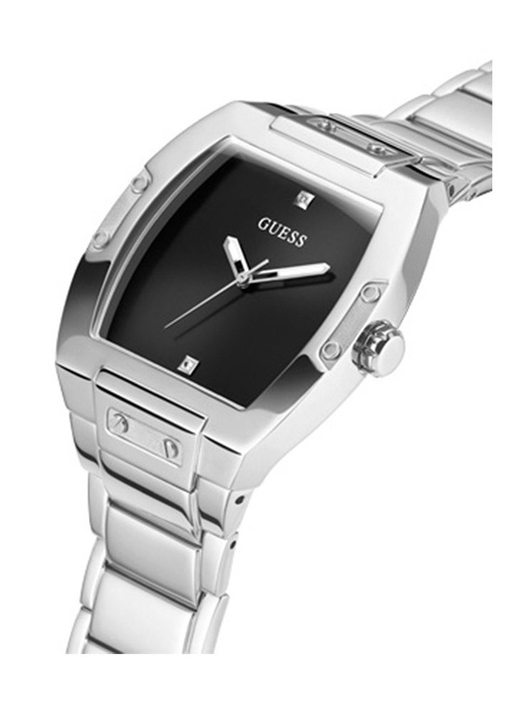 GUESS ساعة جيس للرجال بهيكل فضي اللون وسوار من الستانلس ستيل GW0387G1  - Image 3
