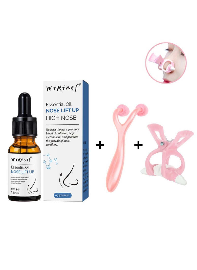 WiRinef Nose Lift Up Essential Oil and Nose Shape Clips for Massage Nose,  Make Nose Straighter And Beautiful  - Image 1