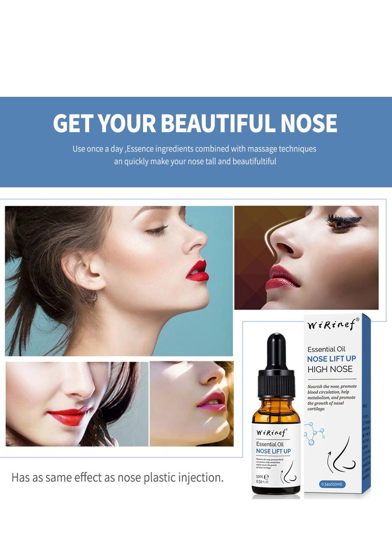 زيت عطري لرفع الأنف ومشابك على شكل الأنف لتدليك الأنف، مما يجعل الأنف أكثر استقامة وجمالاً