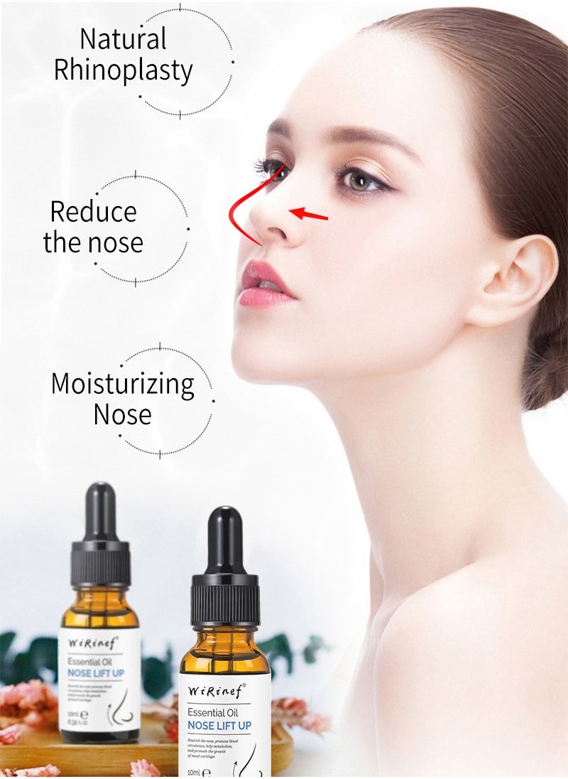 زيت عطري لرفع الأنف ومشابك على شكل الأنف لتدليك الأنف، مما يجعل الأنف أكثر استقامة وجمالاً
