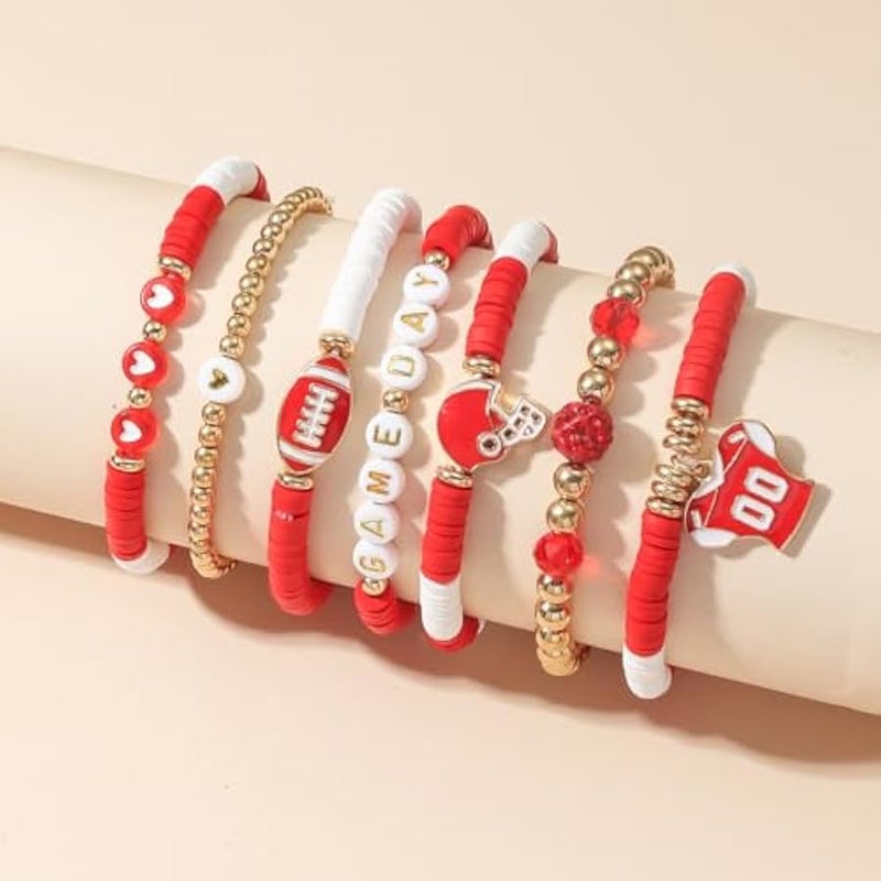 Game Day Football Charm Bracelet: Stackable Sports Jewelry for Moms & Dads - Perfect for Football Fans - Image 2