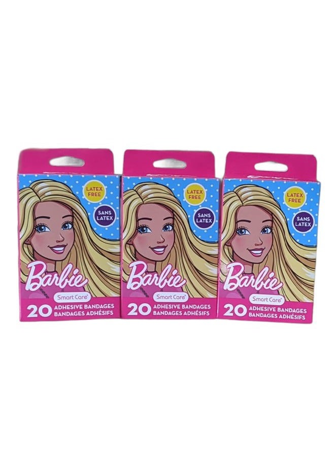 Smart Care Barbie Themed Sterile Adhesive Kids Bandages - Three Pack, Multi - Image 1