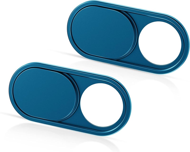 CloudValley غطاء كاميرا منزلق فائق النحافة، غطاء ويب كام أزرق لجهاز MacBook Air، اللابتوب، iMac، الكمبيوتر المكتبي، PC، MacBook Pro، iPad، iPhone 8/7/6، حماية كاميرا الويب للخصوصية [عبوتين] - Image 1