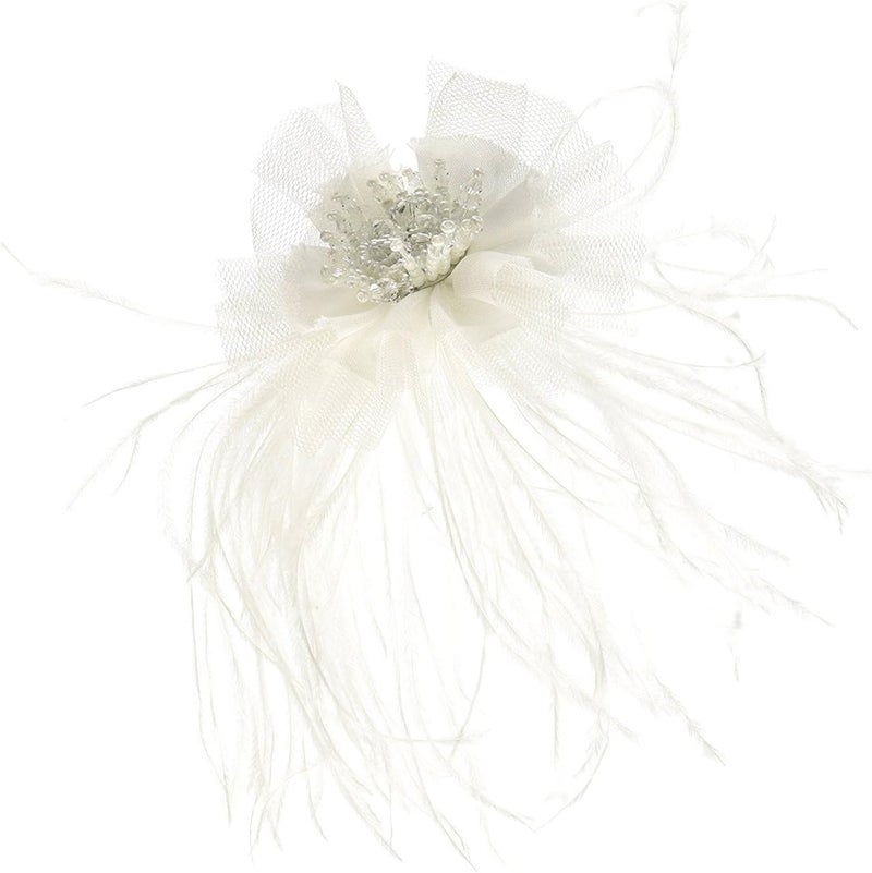 Lillian Rose 6 White 6 Marabou Feather Hair Clip