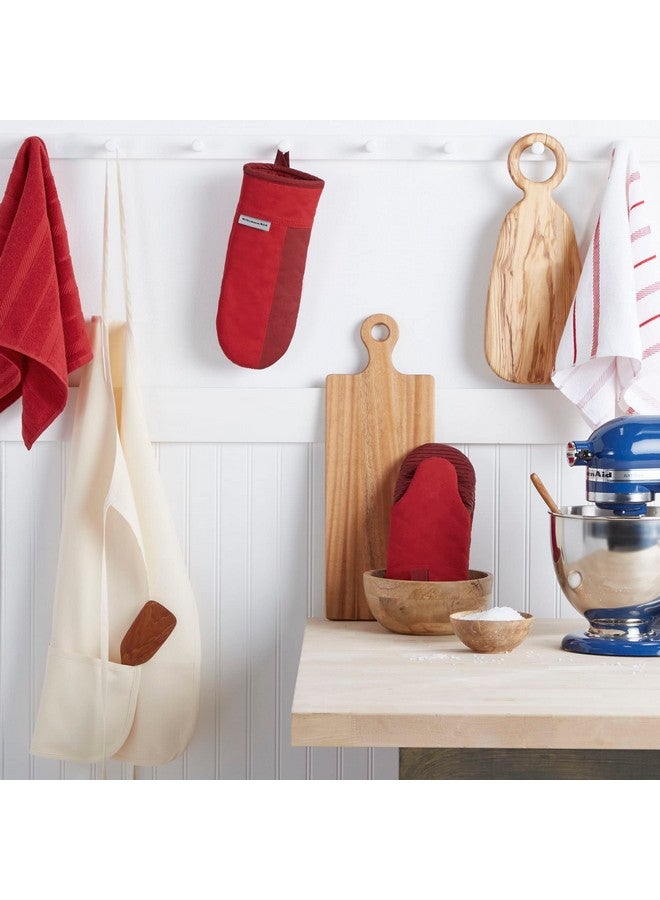 KitchenAid Beacon Two-Tone Non-Slip Oven Mitt Set, Passion Red/Bordeaux, 5.75"x13", 2 Piece - Image 2