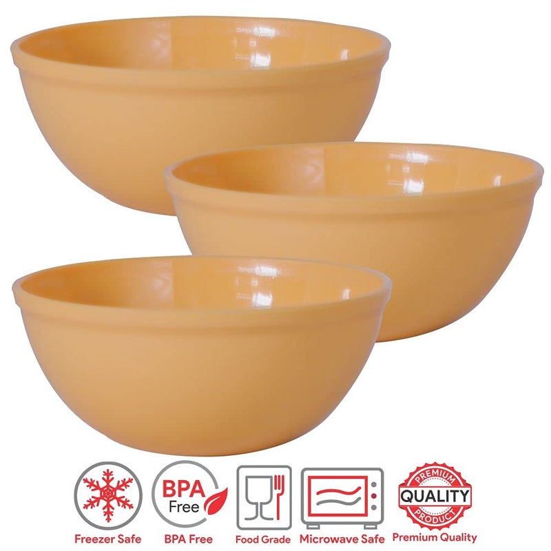 Wonder Sigma 1500 Microwave Safe Multipurpose Plastic Bowl Set, 6 pc Bowl 1300 ml, Yellow Color - Image 4