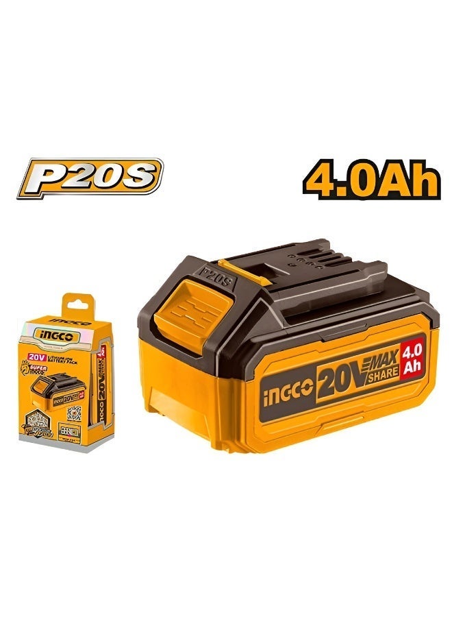 إنجكو بطارية ليثيوم إنجكو FBLI20021 – 20 فولت، بطارية قابلة لإعادة الشحن، أداء طويل، مناسبة لأدوات إنجكو اللاسلكية - Image 1