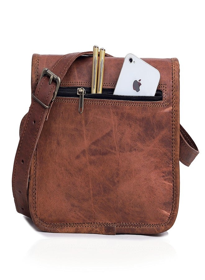 كويرو حقيبة كتف صغيرة مصنوعة يدويًا من الجلد الطبيعي، مناسبة للسفر والعمل، بتصميم كلاسيكي، تتسع لجهاز iPad Pro مقاس 10.5 بوصة، هدية مثالية للرجال والنساء. - Image 5