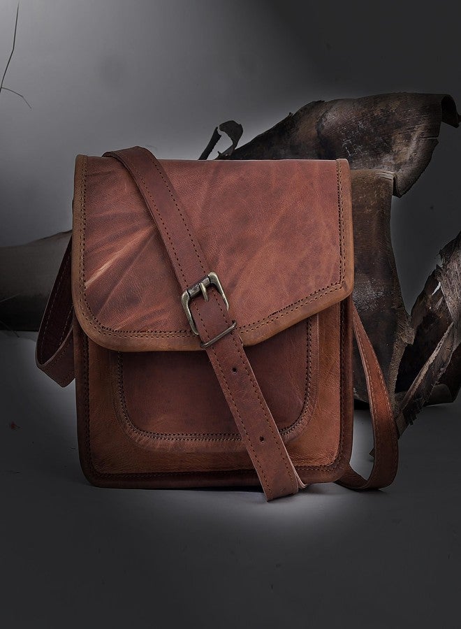 كويرو حقيبة كتف صغيرة مصنوعة يدويًا من الجلد الطبيعي، مناسبة للسفر والعمل، بتصميم كلاسيكي، تتسع لجهاز iPad Pro مقاس 10.5 بوصة، هدية مثالية للرجال والنساء. - Image 2