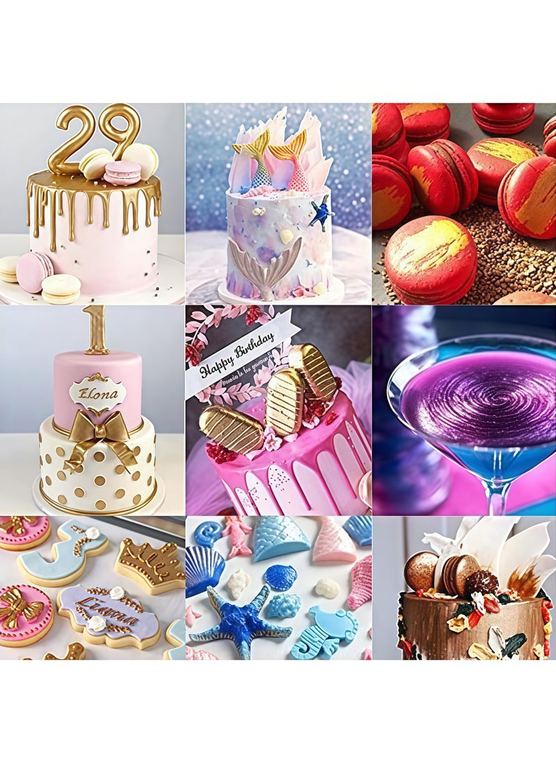 2 Pcs Gold Metallic Baking Craft Glitter Powder Food Safe Cake Topper Decoration for DIY Cupcakes Cookies Dessert Garnish Parties Weddings Festive Celebrations,Sparkling Shimmery Dust for Creative Baking,All 20g - Image 5