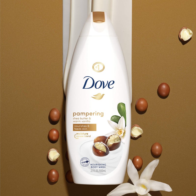 Dove Body Wash 2-Pack â€“ Purely Pampering, Shea Butter & Warm Vanilla for Softer, Smoother Skin, 25.4 Oz Ea - Image 2