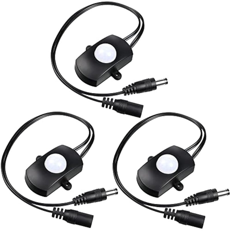 تيار مباشر 5 فولت - 24 فولت 5 امبير بي اي ار يعمل بالحركة مع كيبل اقتران تيار مباشر لشريط اضاءة LED (3 قطع) - Image 1