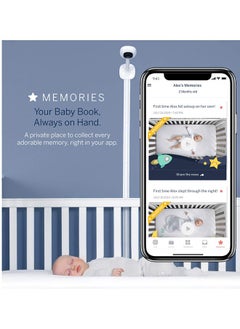 Nanit Pro Complete Baby Monitoring System Bundle Includes 1080P Over The Cot Camera, Travel Multi - Stand, Breathing Wear Bandtracks Newborn Sleep And Breathing Motion Sensor - Free, White, 1 Count  - Image 4