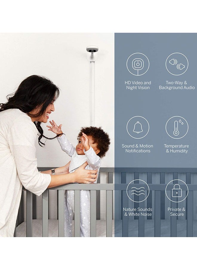 Nanit - Pro Complete Baby Monitoring System Bundle Includes 1080P Over The Cot Camera, Travel Multi - Stand, Breathing Wear Bandtracks Newborn Sleep And Breathing Motion Sensor - Free, White, 1 Count - Image 1