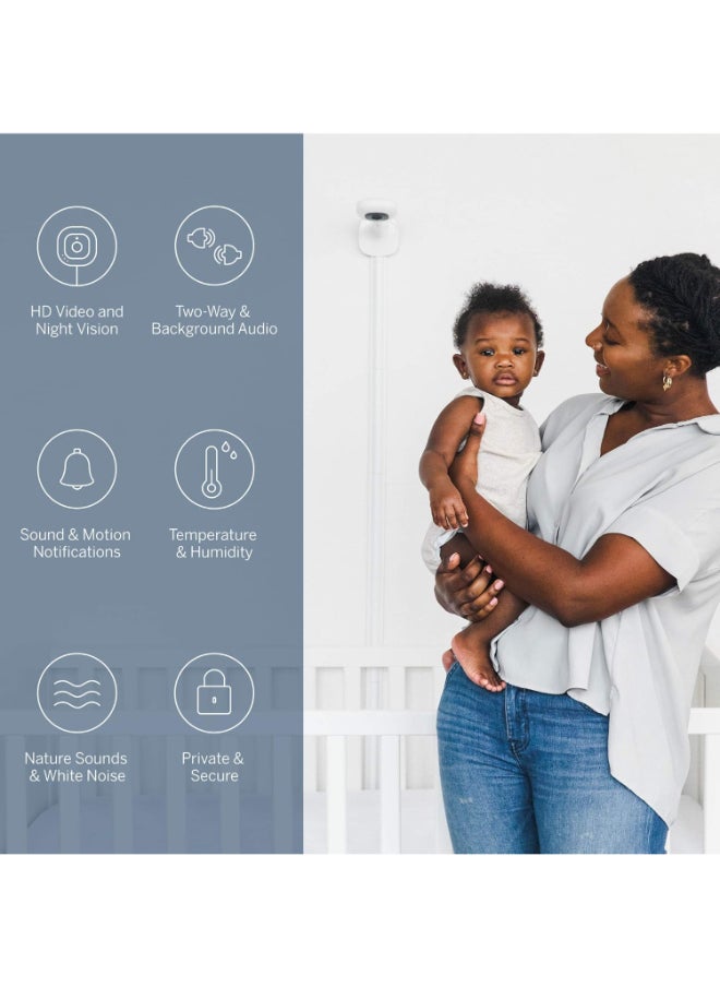Nanit - Pro Complete Baby Monitoring System Bundle Includes 1080P Over The Cot Camera, Travel Multi - Stand, Breathing Wear Bandtracks Newborn Sleep And Breathing Motion Sensor - Free, White, 1 Count - Image 1