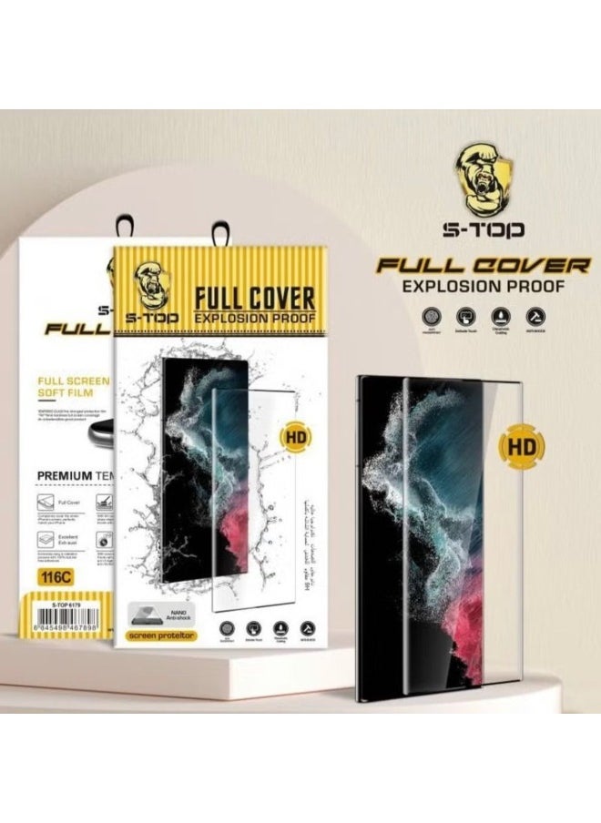 9D Nano Screen Protector For Samsung Galaxy S24 Ultra Full Edge-to-Edge Coverage Anti-Explosion Anti-Fingerprint From S-TOP