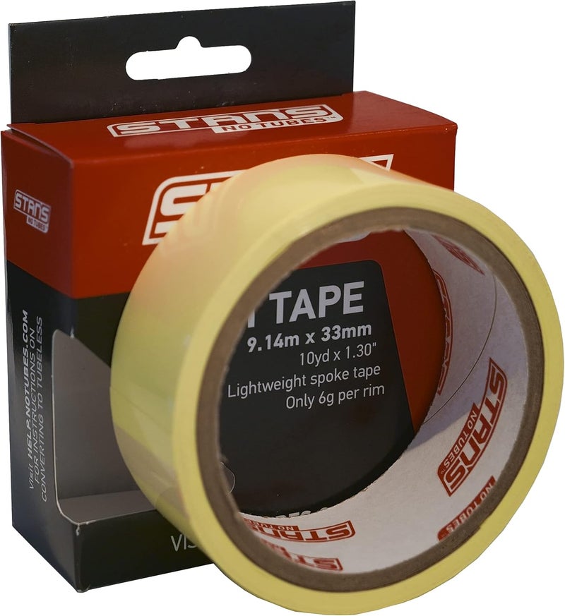 Stans no tubes Stan's Tubeless Rim Tape | Airtight MTB Seal | Lightweight & Durable Construction | Easy Wrap Application | 10 Yard x 33 mm - Image 1