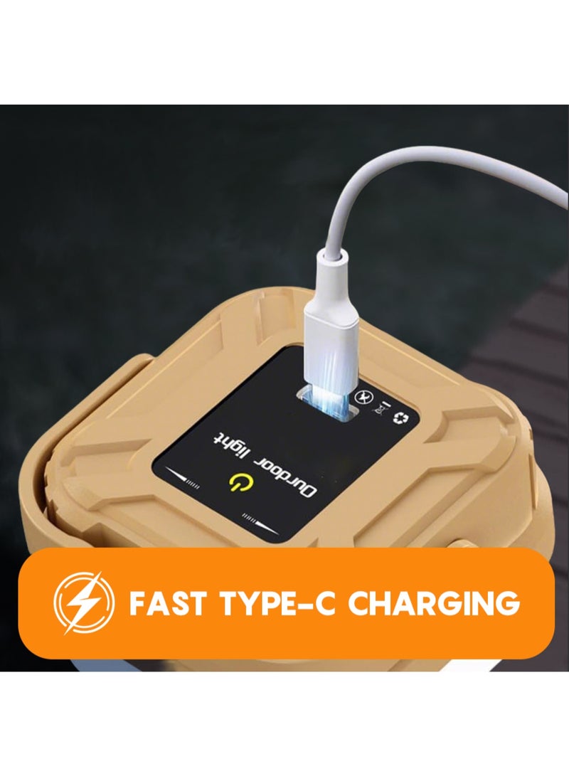 مصباح يدوي LED محمول قابل لإعادة الشحن عبر USB، مصباح خيمة تخييم، فانوس - Image 4