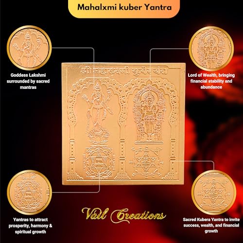 Vail Creations Shree Laxmi Kuber Yantra Original for Home Diwali Office Shop | Mahalaxmi Kuber Yantra Copper - Image 2