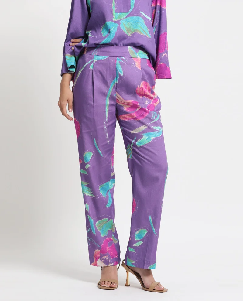 Rareism Women's Relaxed Fit Viscose Blend Trousers